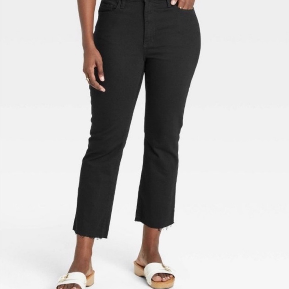 Women's Universal Thread Ankle Bootcut Black Jeans